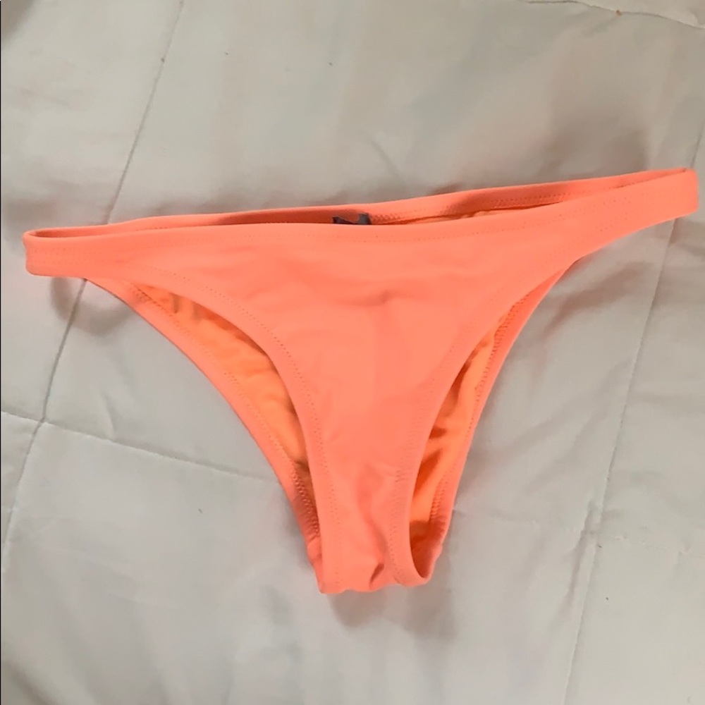 aerie neon coral bathing suit bottoms